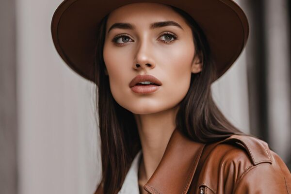 shop brown leather hat